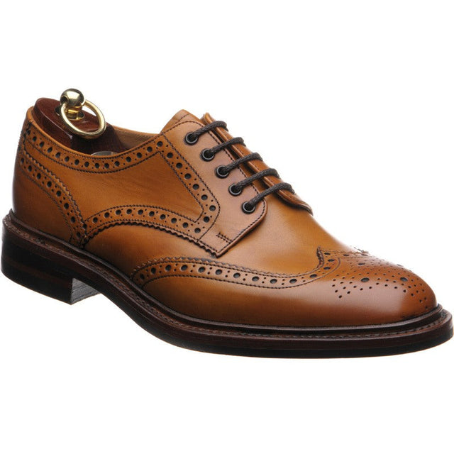 Loake Chester (Rubber) mens rubber-soled brogues in tan calf