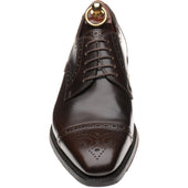Loake Eldon mens rubber-soled semi-brogues in dark brown polished