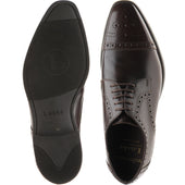 Loake Eldon mens rubber-soled semi-brogues in dark brown polished
