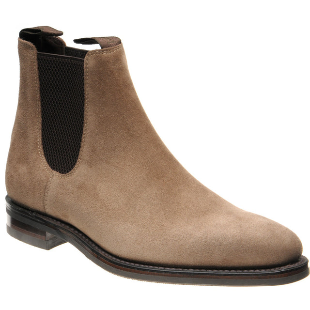 Loake Emsworth mens rubber-soled Chelsea boots in flint suede
