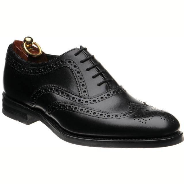 Loake Fearnley Rubber mens rubber-soled brogues in black calf