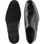 Loake Fearnley Rubber mens rubber-soled brogues in black calf