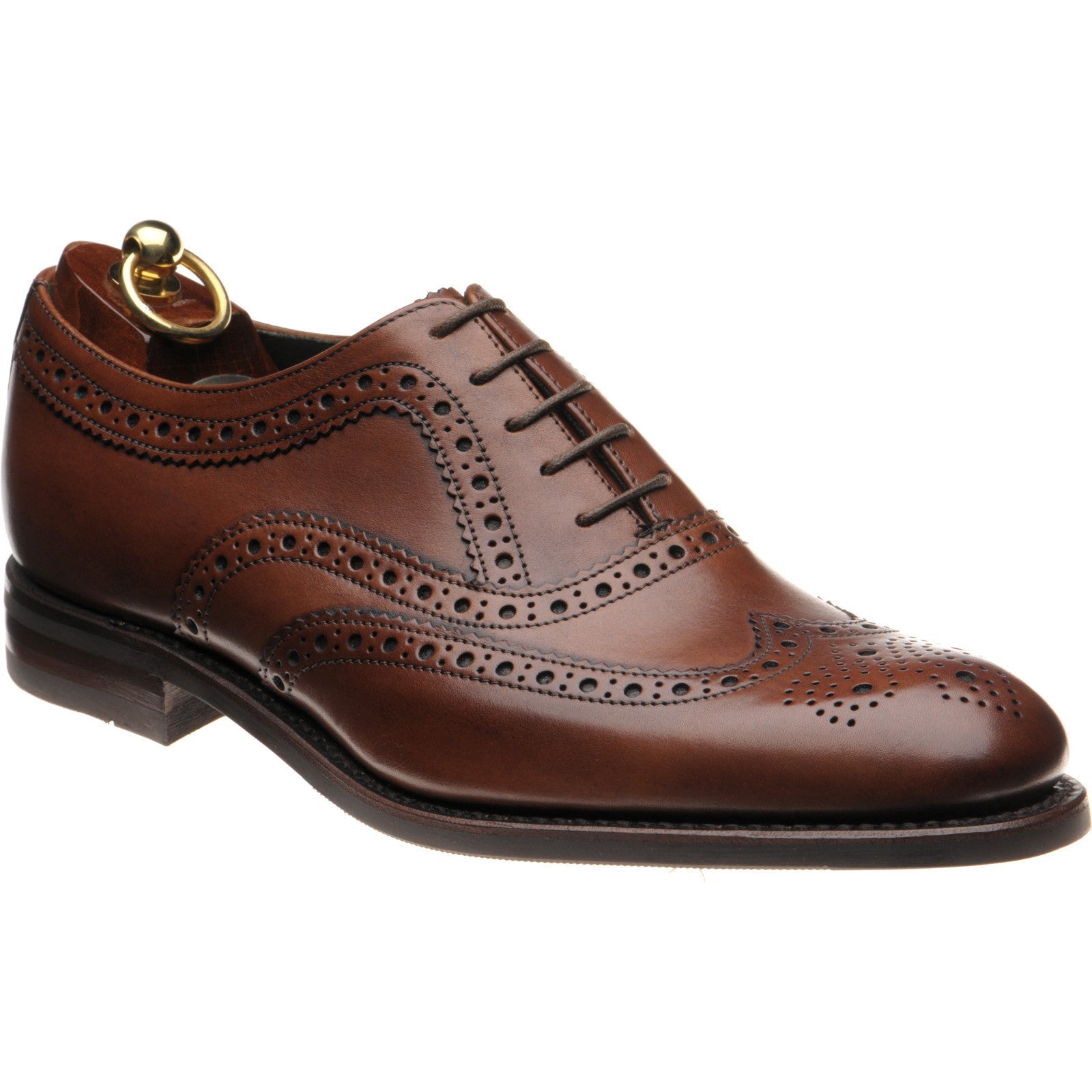 Loake Fearnley Rubber mens rubber-soled brogues in cedar calf (second)