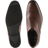 Loake Fearnley Rubber mens rubber-soled brogues in cedar calf