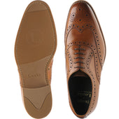 Loake Fearnley Rubber mens rubber-soled brogues in tan calf