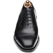 Loake Fleet mens rubber-soled semi-brogues in black calf