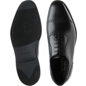 Loake Fleet mens rubber-soled semi-brogues in black calf