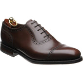 Loake Fleet mens rubber-soled semi-brogues in dark brown calf