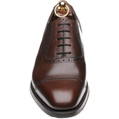Loake Fleet mens rubber-soled semi-brogues in dark brown calf