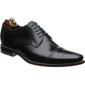 Loake Foley mens semi-brogues in black calf