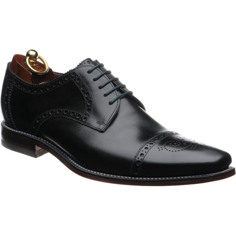 Loake Foley mens semi-brogues in black calf (second)