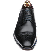 Loake Foley mens semi-brogues in black calf