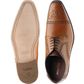 Loake Foley mens semi-brogues in tan calf