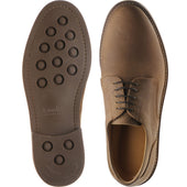 Loake Franklin mens rubber-soled Derby shoes in brown oiled nubuck