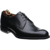 Loake Gable mens rubber-soled Derby shoes in black calf