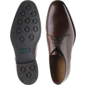 Loake Gable mens rubber-soled Derby shoes in dark brown calf