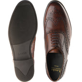 Loake Hepworth mens hybrid-soled brogues in dark brown calf (second)