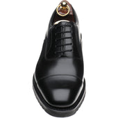 Loake Hitchcock mens rubber-soled Oxfords in black calf