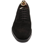 Loake Hitchcock mens rubber-soled Oxfords in chocolate suede