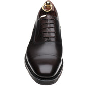 Loake Hitchcock mens rubber-soled Oxfords in dark brown calf