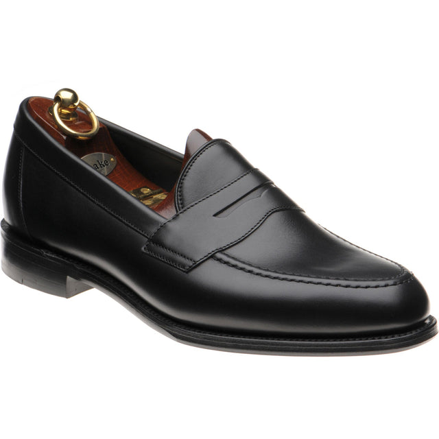 Loake Hornbeam mens loafers in carbon black calf