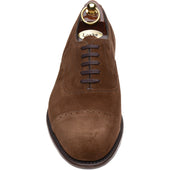 Loake Hughes mens hybrid-soled semi-brogues in brown suede