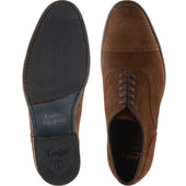 Loake Hughes mens hybrid-soled semi-brogues in brown suede