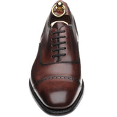 Loake Hughes mens hybrid-soled semi-brogues in burgundy brush-painted calf