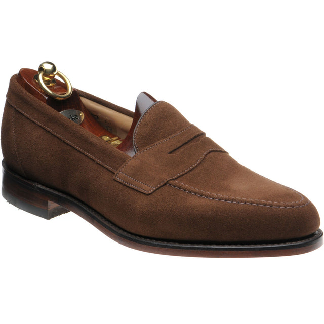 Loake Imperial mens loafers in brown suede