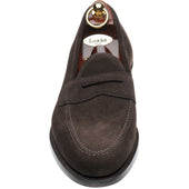 Loake Imperial mens loafers in dark brown suede