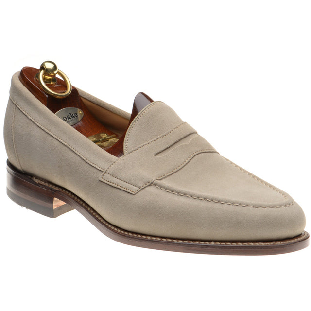 Loake Imperial mens loafers in sand suede (second)