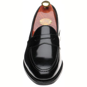 Loake Imperial Rubber mens rubber-soled loafers in black polished