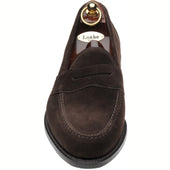 Loake Imperial Rubber mens rubber-soled loafers in dark brown suede