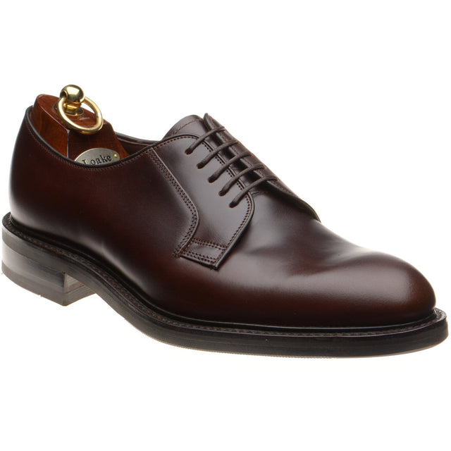 Loake Leyburn mens rubber-soled Derby shoes in dark brown oiled calf (second)