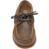 Loake Lymington mens rubber-soled deck shoes in brown nubuck (second)