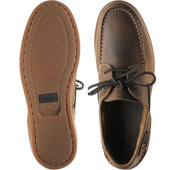Loake Lymington mens rubber-soled deck shoes in brown nubuck (second)