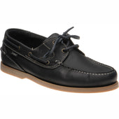 Loake Lymington mens rubber-soled deck shoes in navy nubuck
