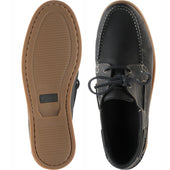 Loake Lymington mens rubber-soled deck shoes in navy nubuck (second)