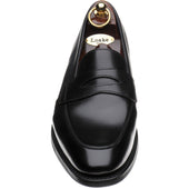 Loake Lynch mens rubber-soled loafers in black calf