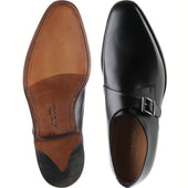 Loake Medway mens monk shoes in black calf