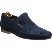 Loake Nicholson mens hybrid-soled loafers in navy suede