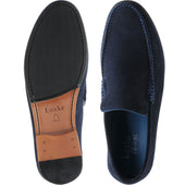Loake Nicholson mens hybrid-soled loafers in navy suede