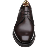 Loake Orson mens rubber-soled Derby shoes in dark brown calf
