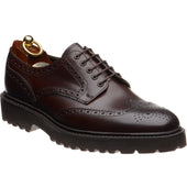 Loake Perseus mens rubber-soled brogues in dark brown calf (second)