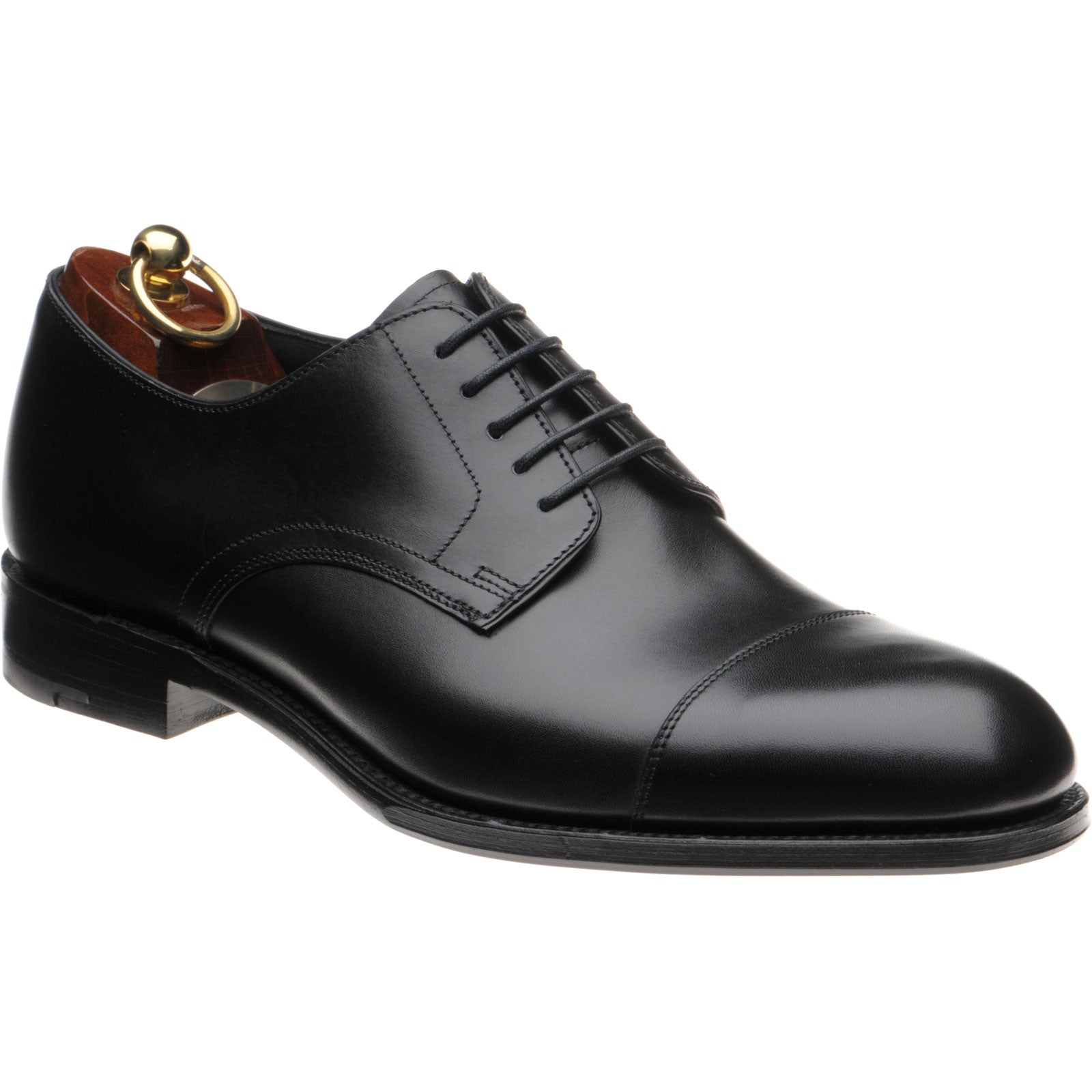 Loake Petergate mens Derby shoes in carbon black calf
