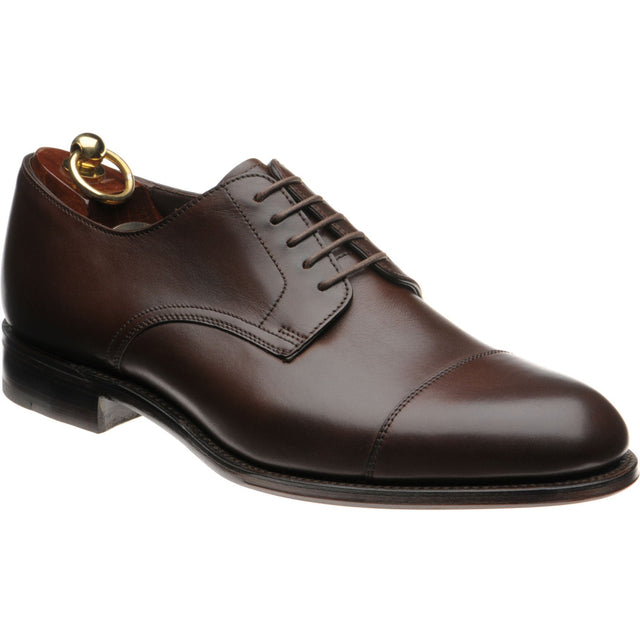 Loake Petergate mens Derby shoes in scorched walnut calf