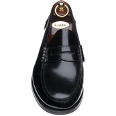 Loake Princeton mens loafers in black polished