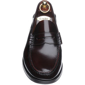 Loake Princeton mens loafers in burgundy polished