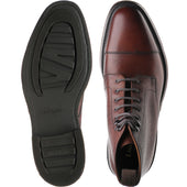 Loake Roehampton mens rubber-soled boots in oxblood calf grain