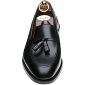 Loake Russell mens tasselled loafers in black calf